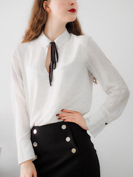 Asymmetric Neck Shirt